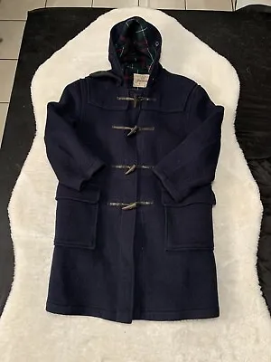 VTG Original Gloverall England Wool Duffle Coat Hooded Blanket Lined Jacket 38 • $149.99