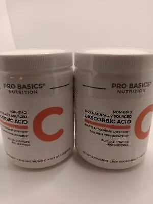 Lot Of 2 Basics Nutrition L-Ascorbic Acid Antioxidant Defense Supplement  200 G • $17.98