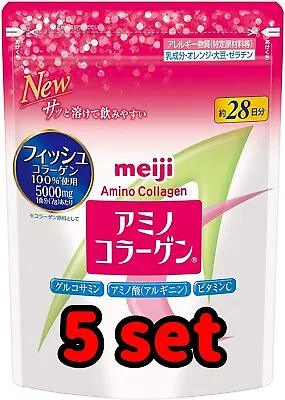 Meiji Amino Collagen Powder 28days 196g Refill Beauty Supplement 5 Set • $119.22