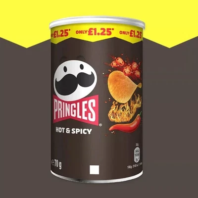 £1.25 • Buy Pringles Hot & Spicy Crisps Can 70g