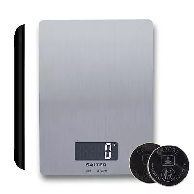 Salter Digital Kitchen Scale Brushed Stainless Steel Measures Food & Liquid 5kg • £22.99