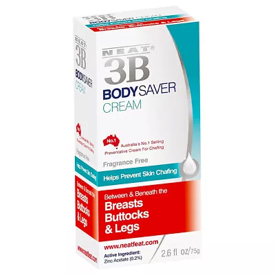 Neat 3B Body Saver Cream Prevents Sweat Rash Skin Chafing Buttocks Breasts 75g • $26.45