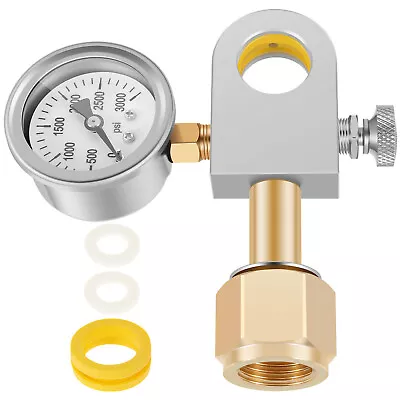 CO2 Refill Adapter With Pressure Gauge Universal CO2 Carbonator Refill New • £38.12