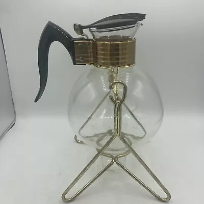 Vintage Cory Coffee Pot & Stand Mid Century Modern Original Carafe Glass Pour • $29.99