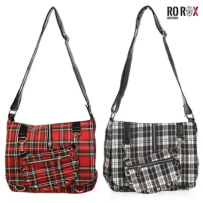 £24.99 • Buy Banned Tartan Messenger Bag Check Punk Goth Crossbody Detachable Purse Shoulder