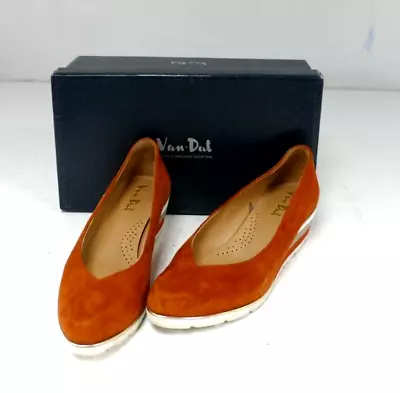 Van-Dal Terracotta Suede Wedge Shoes UK5 White Sole VGC Hardly Worn • £14.99