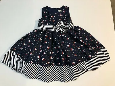 New Maggie & Zoe Girls Blue Sail Boat Print Dress Size 2T • $15