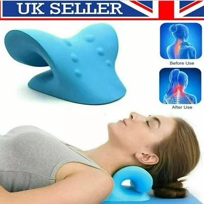 Neck Shoulder Stretcher Cloud Cervical Spine Traction Massage Pillow Pain Relief • £8.95