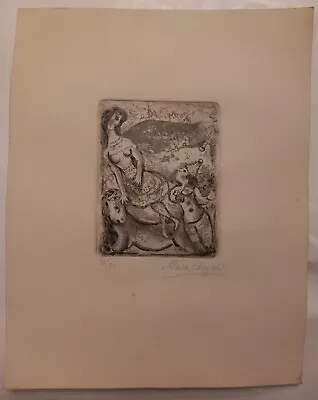 Etching Marc Chagall Pencil Signed On Old Printing Paper • $188.60