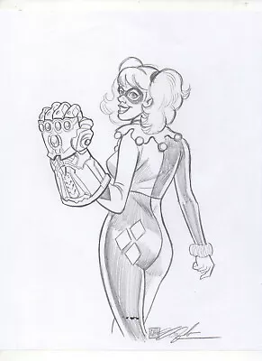 HARLEY QUINN INFINITY GAUNTLET ORIGINAL PENCIL SKETCH By Tim Shinn • $61.76