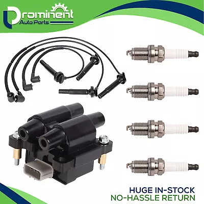 Ignition Coil & Wire Set & 4 Platinum Spark Plug For Subaru Impreza Forester • $82.18