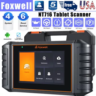 OBD Scanner SRS ABS Transmission Diagnostic TPS SAS TPMS Oil Reset Foxwell NT716 • $249