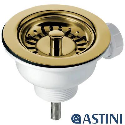 Astini RAK Rangemaster Caple 90mm Gold Kitchen Sink Basket Strainer Waste • £19.99