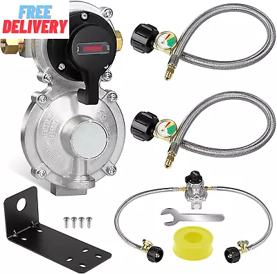 2-Stage Automatic Changeover LP Propane Gas Regulator With Two 18  RV Pigtail Pr • $64.07