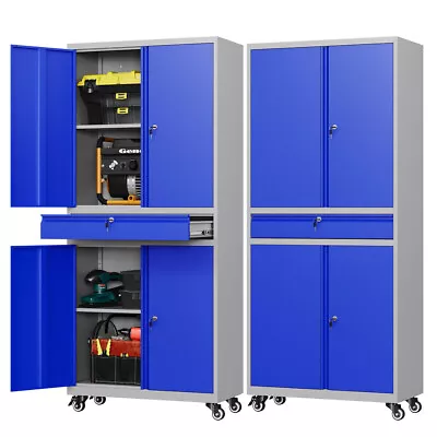 72'' Rolling Tool Cabinet Metal Cabinet Home Garage Storage Cabinet With Wheels • $239.99