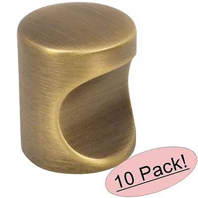 *10 Pack* Cosmas Cabinet Hardware Brushed Antique Brass Finger Pull #3312BAB • $16.89