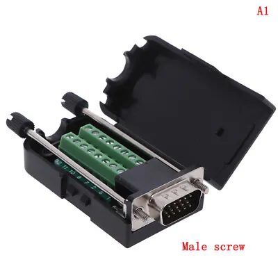 D-SUB DB15 VGA Male 3 Rows 15 Pin Plug Breakout Terminals Connector LH YT • £5.11