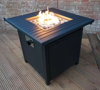 £159.95 • Buy Gas Garden Fire Pit Outdoor Coffee Table Smokeless Stainless Steel Burner 