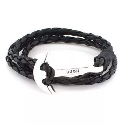 🔥🔶💼 Trendsetting Hope Anchor Bracelet | PU Leather Men's Wristband  FREE SHIP • $8.97