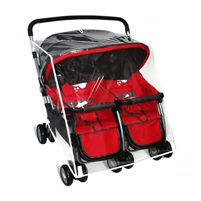 Rain Cover For Toddler Double Stroller Side By Side/Tandem For Wind Ventilation • £17.81