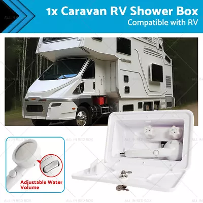 1 Set External RV Caravan Shower Box Exterior Faucet Camper Trailer Boat White • $82.53
