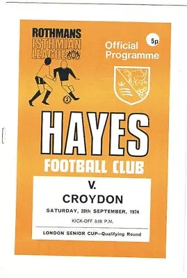 £1.80 • Buy Hayes V Croydon 1974/5 LSC