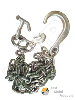 Tow Chain With 8  J Hook Short Shank   TJ   Grab Hook 5/16 X 10ft G70 0900136 • $72.98