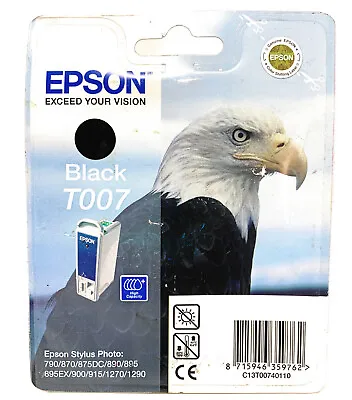 £40.18 • Buy Epson T007 Cartridge Original Black For Stylus Photo 790/870/875DC/890 /895
