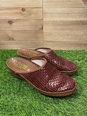 La Plume Womens 7.5 Brown Slip On Shoes Mules Sandals Made In Italy • $19.99