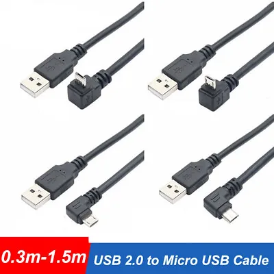 USB 2.0 A Male To Micro USB Cable Charger Angle Cable Lead 0.3m 0.5m 1m Long • $3.06