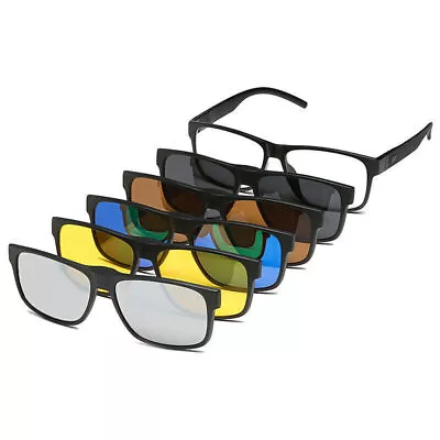 28 Style 5 Pack Sunglasses Magnetic Clip-on Lens + Sport Eyeglass Frames • $15.47