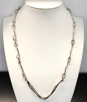 Hagit Gorali Israel Sterling Silver Modernist Artistic Link Necklace • $125