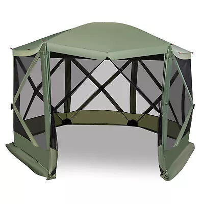 346x305cm Pop-up Screen House Tent 6-Sided Camping Gazebo Instant Setup Hub Tent • £149.95