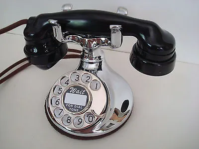 Antique Chrome  Round Western Electric 102 Telephone Works!   • $561.99