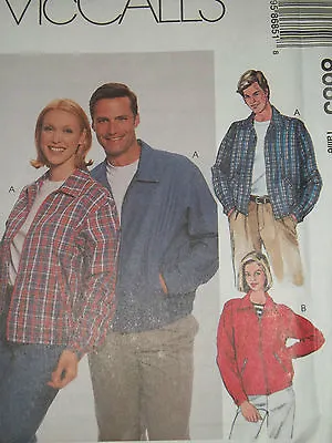 🦋 UNCIRCULATED McCALL'S #8685-UNISEX COMFY FRONT ZIPPER JACKET PATTERN S-XXL FF • $11.39