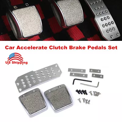 Universal Aluminum Car Foot Pedals Pad Clutch Brake Non-Slip Manual Foot Cover • $30.74