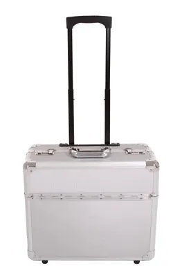 £49.99 • Buy LARGE LEATHER Pilot Case Wheele Laptop Trolley Flight Briefcase Bag Hand Luggage