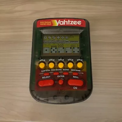 Vintage 1995 Yahtzee Electronic Handheld Game Milton Bradley MB Tested • $14