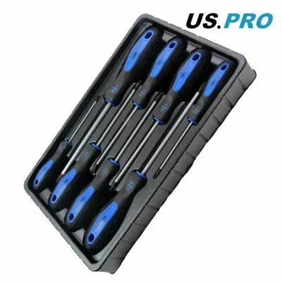 US PRO Tamperproof TORX Magnetic Screwdriver Set Star Set T8-T40 8pc 1608 • £11.65