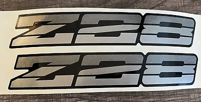 $12.99 • Buy Vintage Z28 Chevy Camaro Silver Metal Foil Reflective Car Decal Sticker Set Of 2