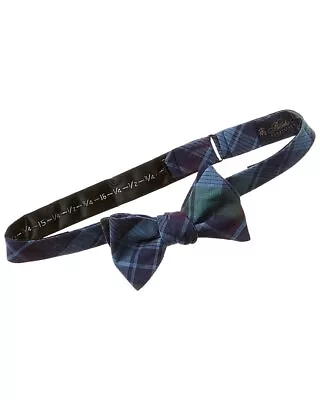 Brooks Brothers Dark Blue Madras Bow Tie Men's Blue Os • $35.99