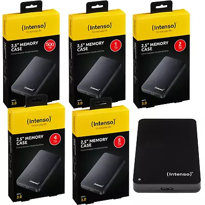 Intenso External Hard USB 3.0 Memory Case 25 Portable 500GB 1TB 2TB 4TB 5TB • £212.30