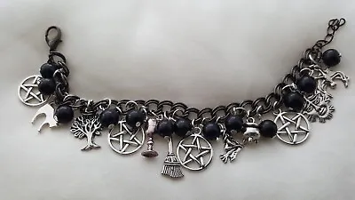 Pagan Wiccan Charm Bracelet Handmade With Care Using Beads And Charms • £6