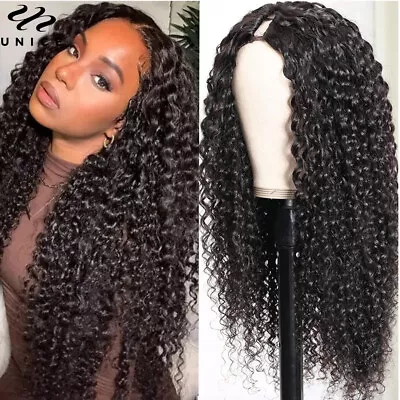 UNice Brazilian Curly U Part Human Hair Wig For Black Women Glueless No Lace Wig • $53.48