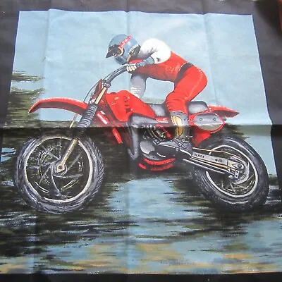 60cm X 58cm Vintage Cotton Fabric 1980s BMX Motor Bike Novelty Cushion Front • $15