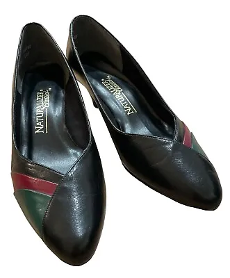 Vintage Shoes Naturalizer Classics Pumps Size 9 New Old Stock Black W/ Accents ￼ • $29