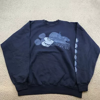 Disney Sweater Adult XL Blue Mickey Mouse Walt Disney World Sweatshirt 45868 • $18.99