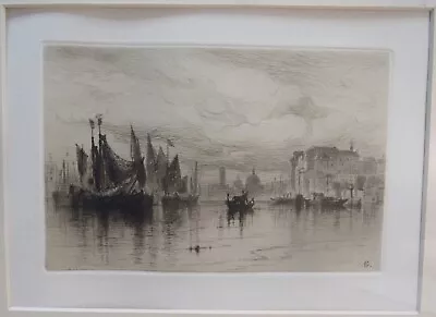 A Cloudy Day In Venice Original Etching By Samuel Colman 1883 Matted Cassell • $179.99