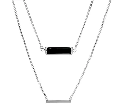 Steel By Design Double Layer Horizontal Bar Necklace 18 +2  Stainless Steel • $27.19