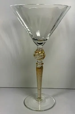 9 3/4  Murano Cenedese & Albarelli Martini Centerpiece Gold Dust Glass • $199